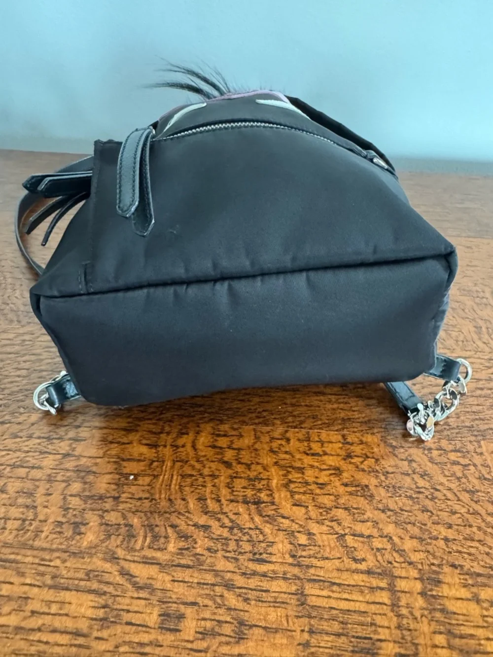 Fendi Mini Monster Eye Backpack Nylon & Fox Fur with COA